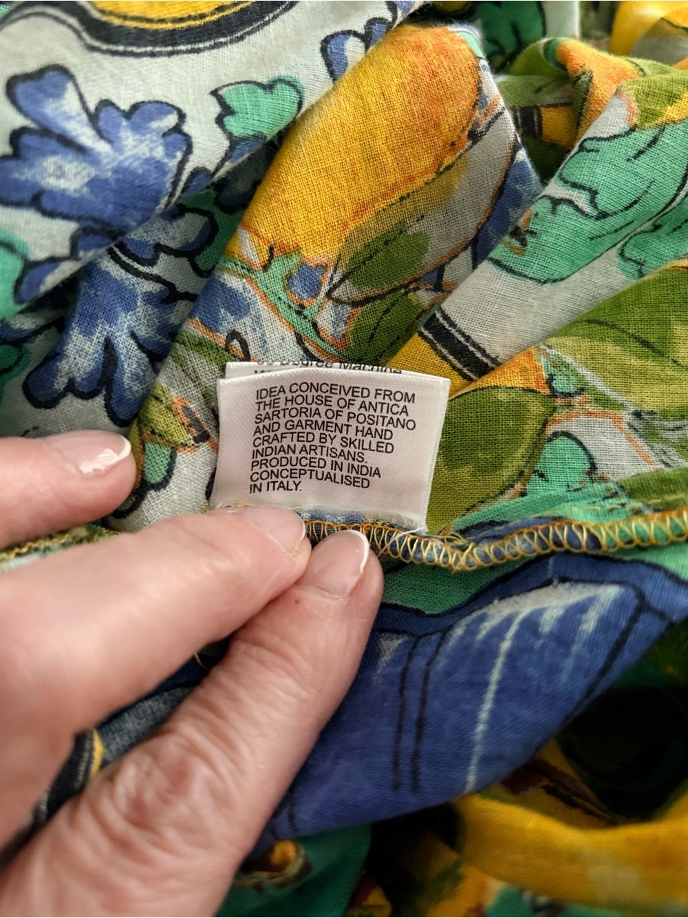 Antica Sartoria Lemon Print Shirt Dress Tunic Mediterranean Resort Wear - Size S - Picture 8 of 8